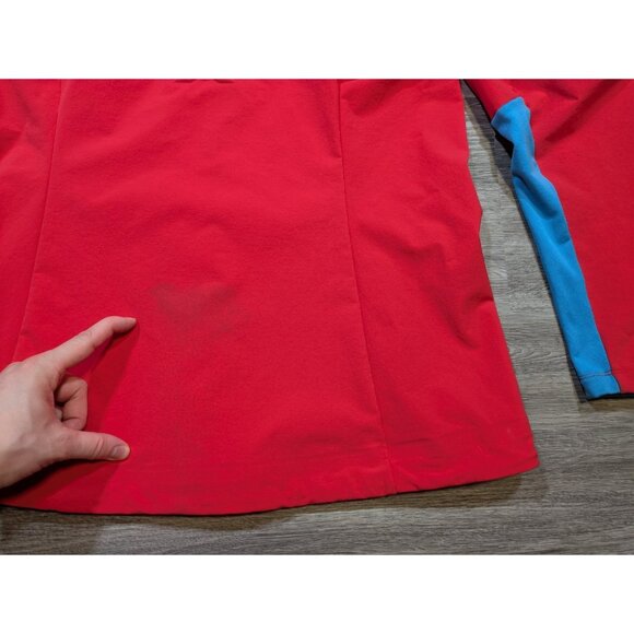 Mammut Eisfeld SO Hybrid Jacket Women's XL Full Zip Soft Shell Red Blue Hooded - Picture 4 of 13